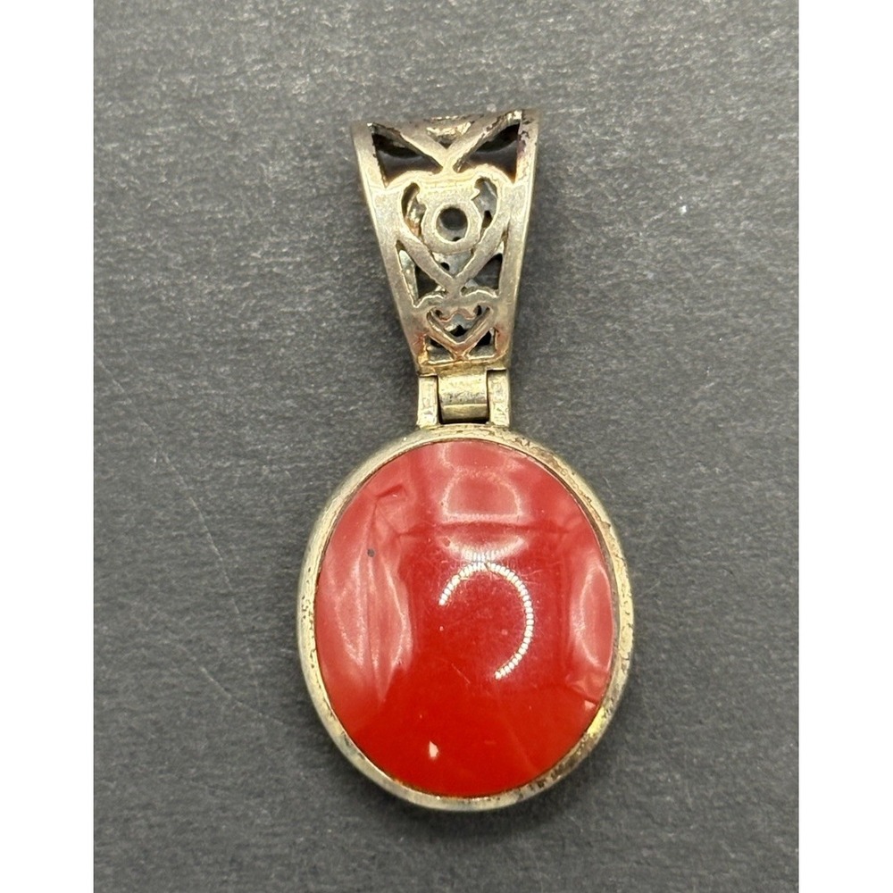 Silpada Sterling Silver Red Jasper Pendant 4 Grams 925 H24
